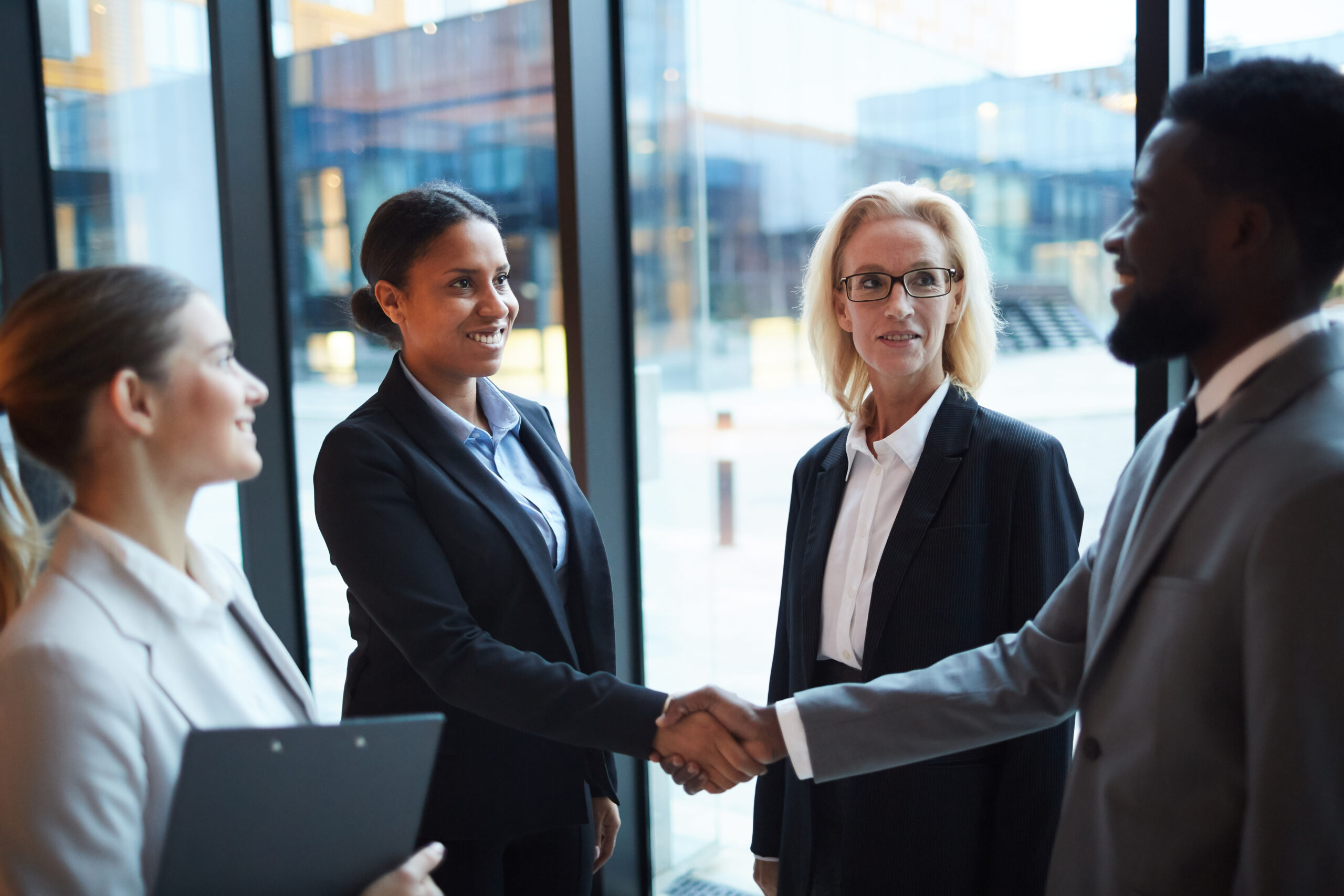executives shaking hands