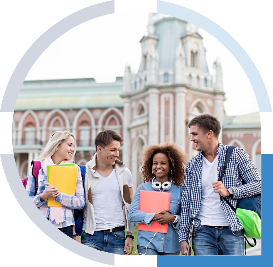 students on campus